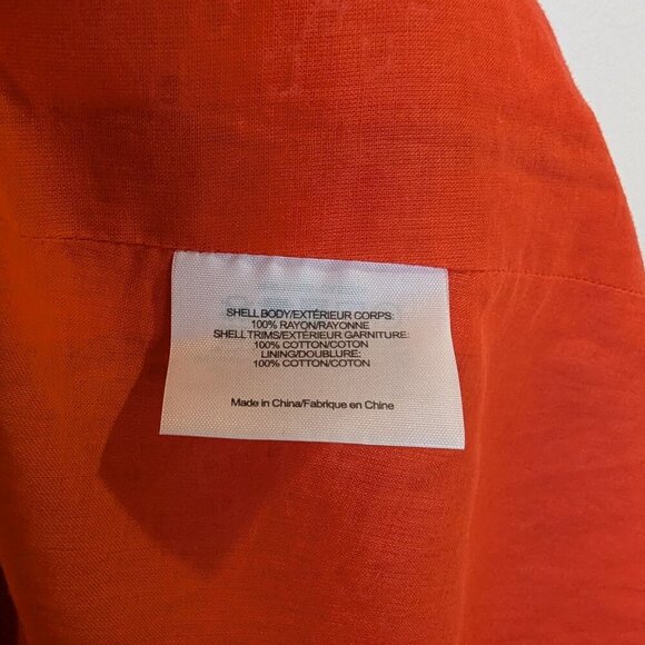 Tory Burch Berdine Orange/White Eyelet Dress, Sz 10 - Picture 7 of 8